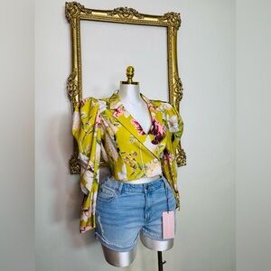 Vibrant Floral Puff Sleeve Blouse